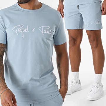 Project X Paris - Ensemble Tee Shirt Et Short Jogging 1910076 2340014 Bleu Gris